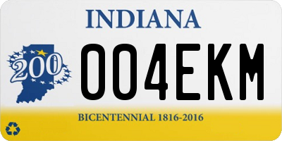 IN license plate 004EKM