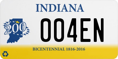 IN license plate 004EN