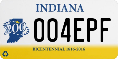 IN license plate 004EPF