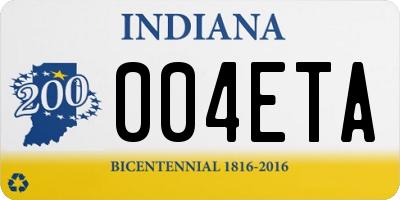 IN license plate 004ETA