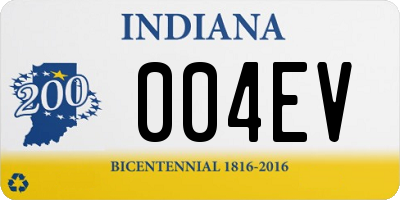 IN license plate 004EV