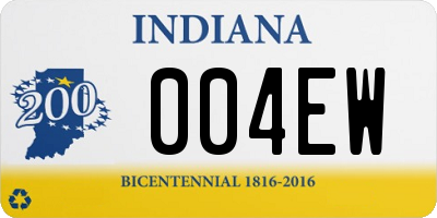 IN license plate 004EW
