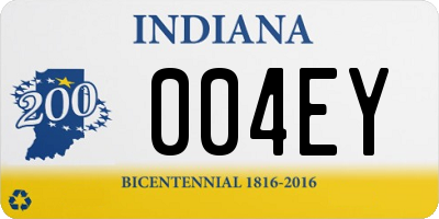 IN license plate 004EY