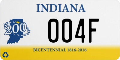 IN license plate 004F