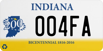 IN license plate 004FA