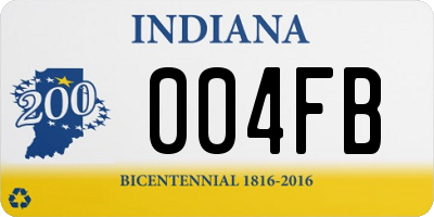 IN license plate 004FB