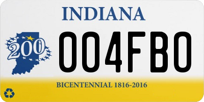IN license plate 004FBO