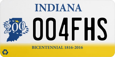 IN license plate 004FHS