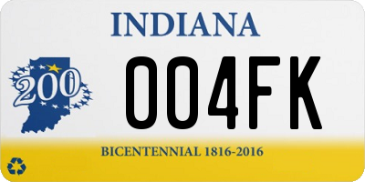 IN license plate 004FK