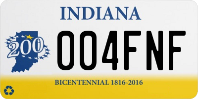 IN license plate 004FNF