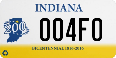 IN license plate 004FO