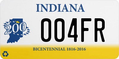 IN license plate 004FR