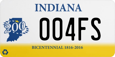 IN license plate 004FS