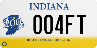 IN license plate 004FT