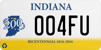 IN license plate 004FU