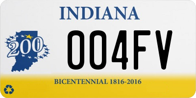 IN license plate 004FV