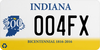 IN license plate 004FX