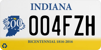 IN license plate 004FZH