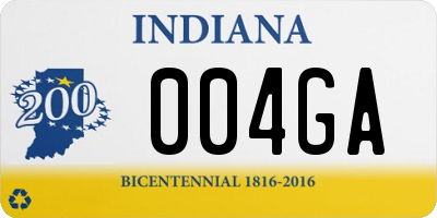 IN license plate 004GA