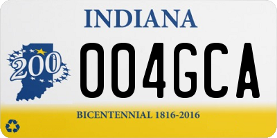 IN license plate 004GCA