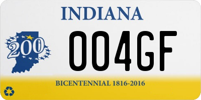 IN license plate 004GF