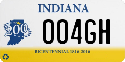 IN license plate 004GH
