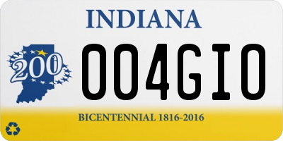 IN license plate 004GIO
