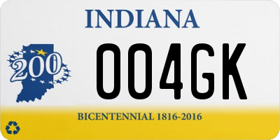 IN license plate 004GK