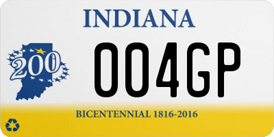 IN license plate 004GP