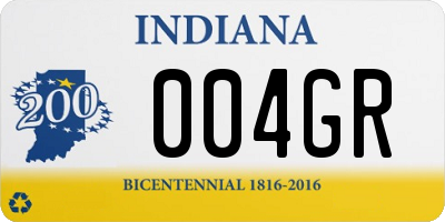 IN license plate 004GR