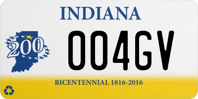 IN license plate 004GV