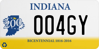 IN license plate 004GY