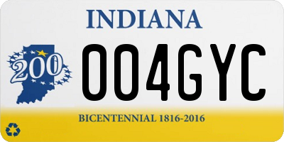 IN license plate 004GYC