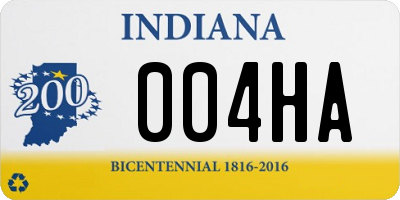 IN license plate 004HA