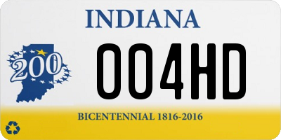 IN license plate 004HD