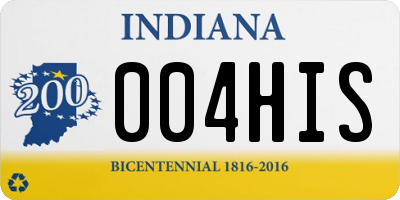 IN license plate 004HIS