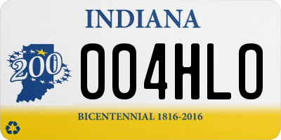IN license plate 004HLO
