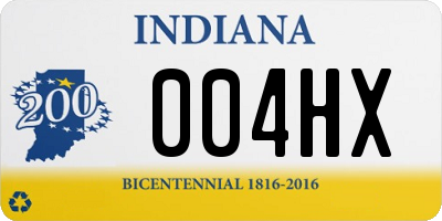 IN license plate 004HX