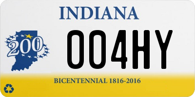 IN license plate 004HY