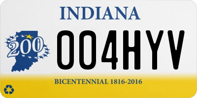 IN license plate 004HYV