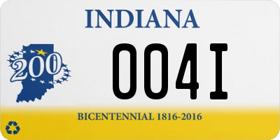 IN license plate 004I