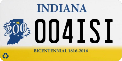 IN license plate 004ISI