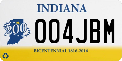 IN license plate 004JBM