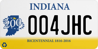 IN license plate 004JHC