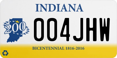 IN license plate 004JHW