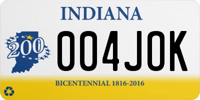 IN license plate 004JOK