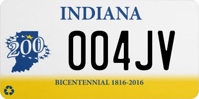 IN license plate 004JV