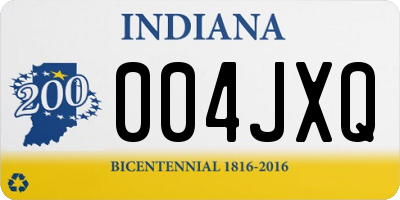 IN license plate 004JXQ