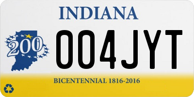 IN license plate 004JYT
