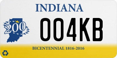 IN license plate 004KB